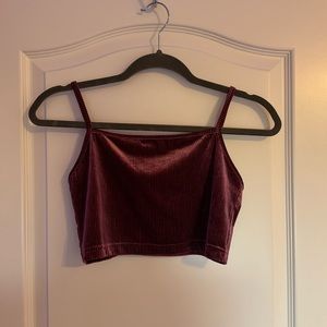 Forever 21 maroon sparkly crop top